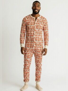Like New! Arborist Thermal Holiday One-Piece Onesie Pajama Drake General Store